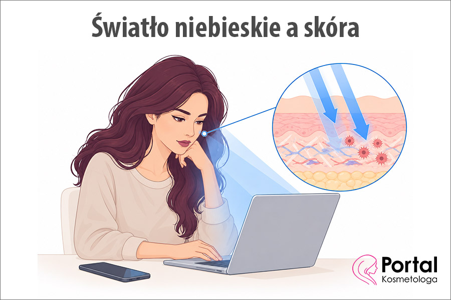 Światło niebieskie a skóra